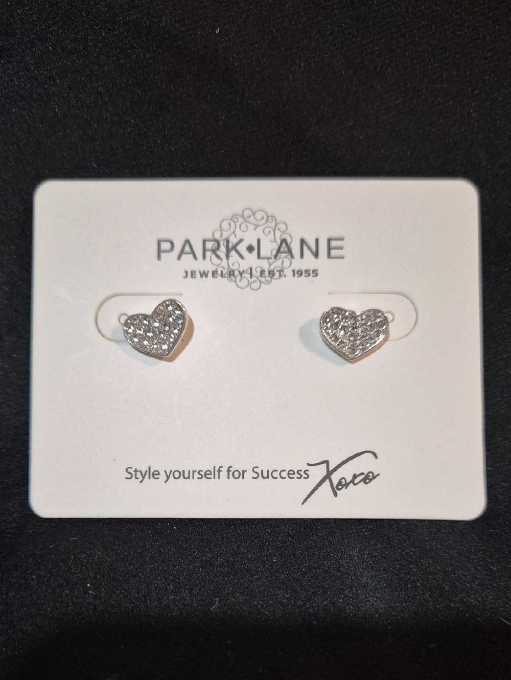 Park Lane Silver Crystal Heart Stud Earrings